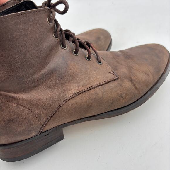 All Saints Brown Leather Lace-Up Boots